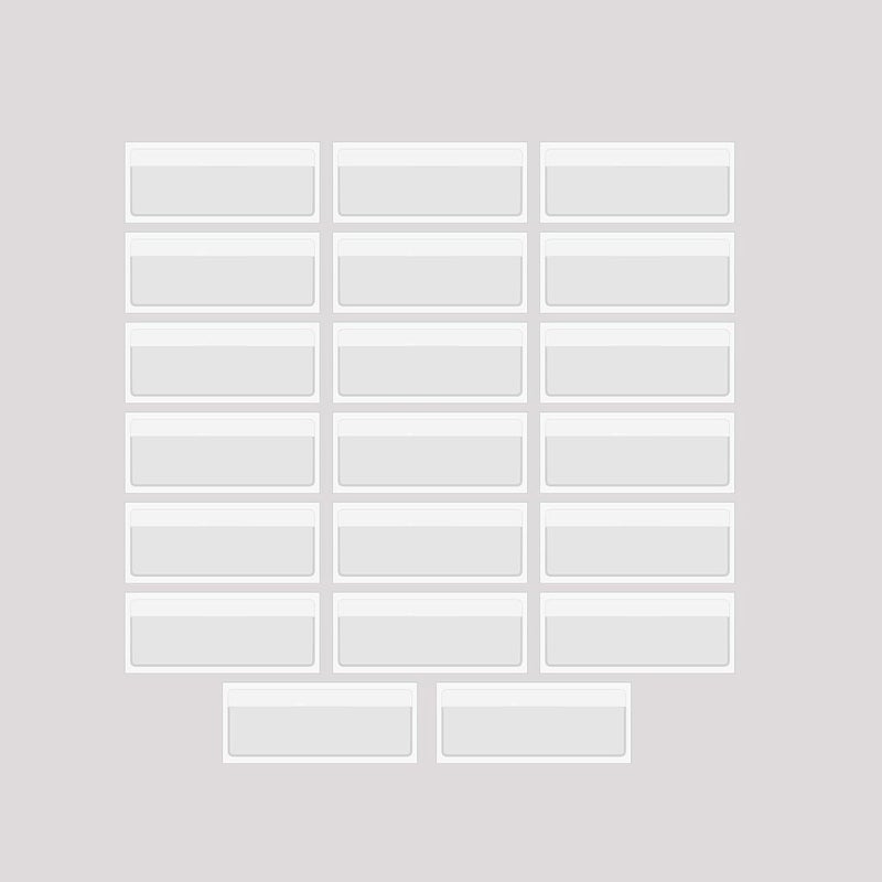 Baitoo Clear Adhesive Pockets Sleeves,Plastic Self Adhesive Label Holders Pockets Holder for Index Cards Planners Cabinets Shelves (4.33"x1.02"(110x26mm)-20PCS) - Image 1